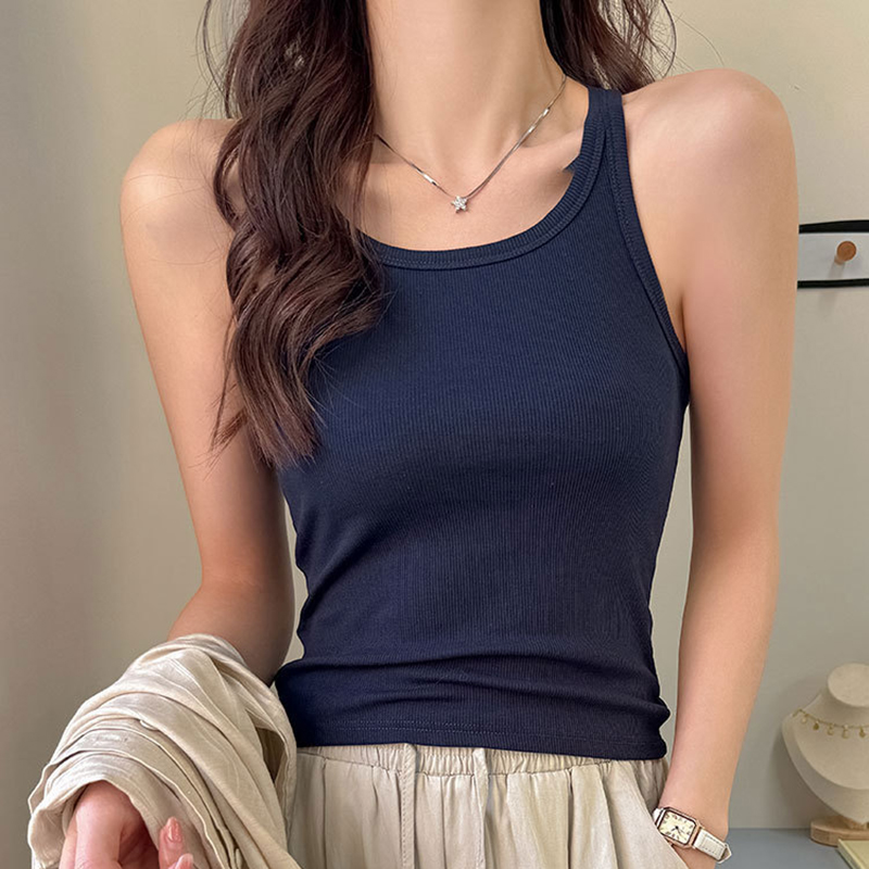 Tank Top Ribbed - Basic Ribbed Knitted Tank Top Women