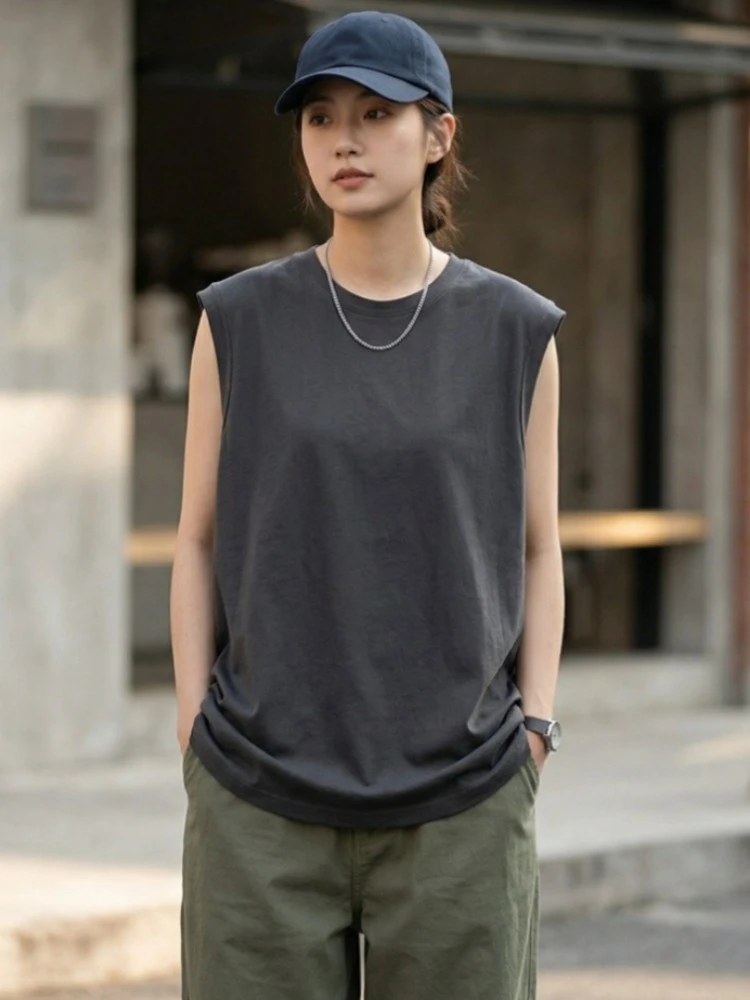 2026 Summer Cotton O-Neck Slee - Tank Top Ribbed ulasan dan harga