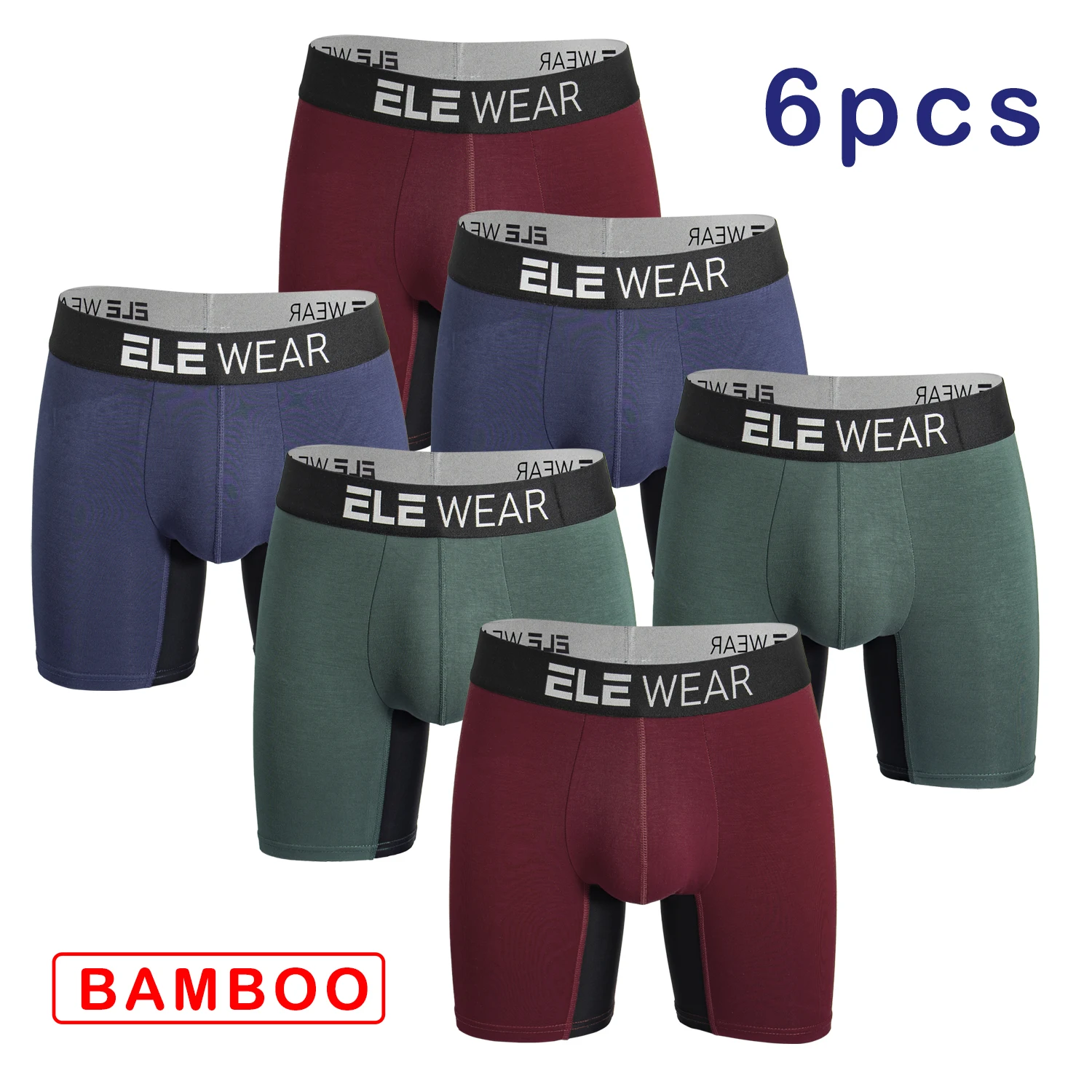 6 Pcs Bamboo Men Underwear Box - Bamboo Fiber Trunk ulasan dan harga