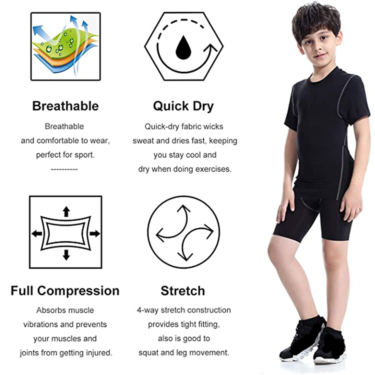 Youth Boys Compression Shorts  - Compression Shorts Athletes ulasan dan harga