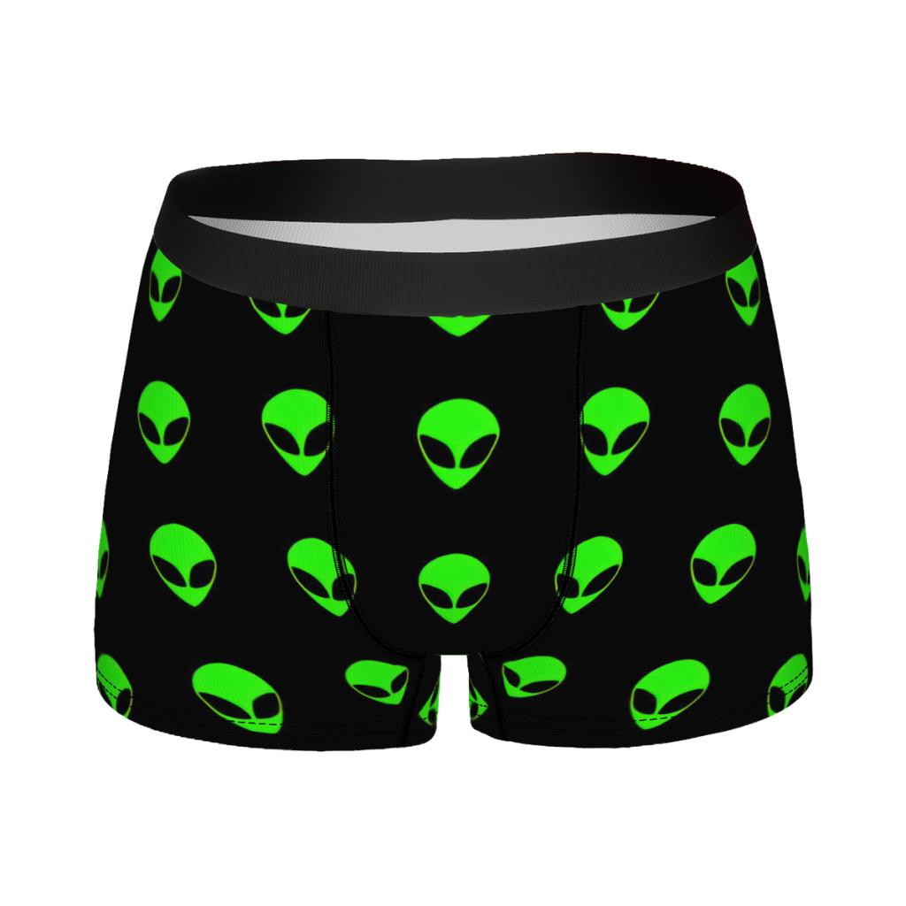 Green Alien Head Pattern Alien - Boxer Shorts Modal ulasan dan harga