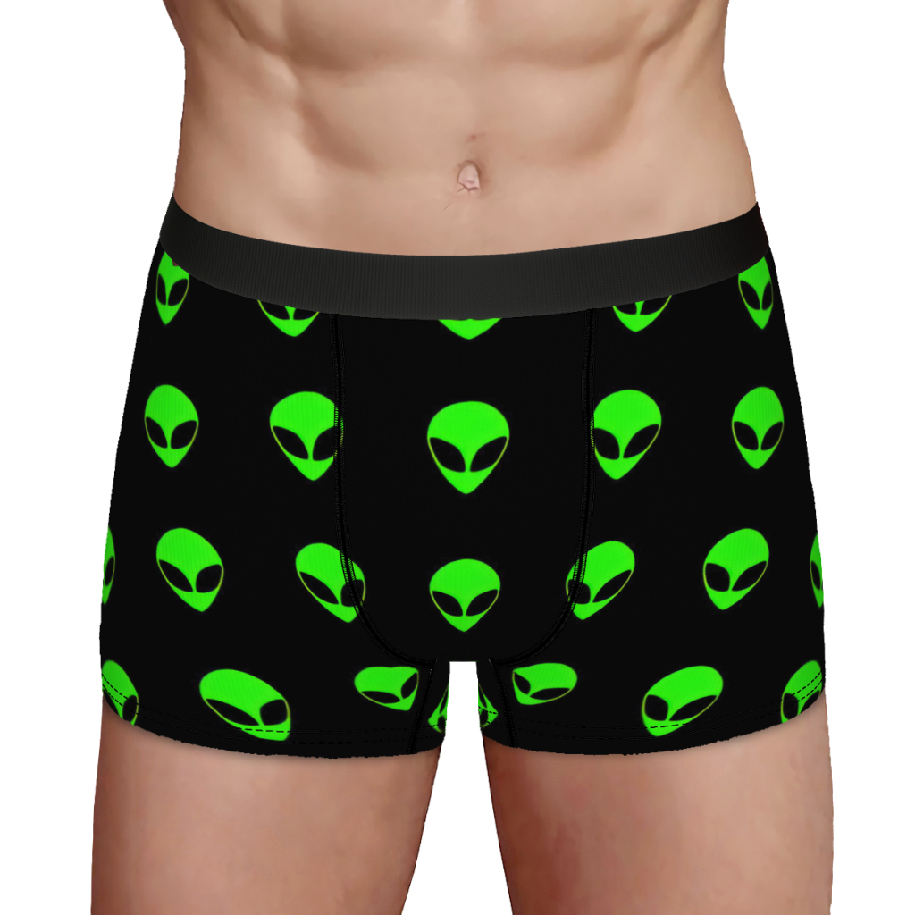 Green Alien Head Pattern Alien - Boxer Shorts Modal ulasan dan harga