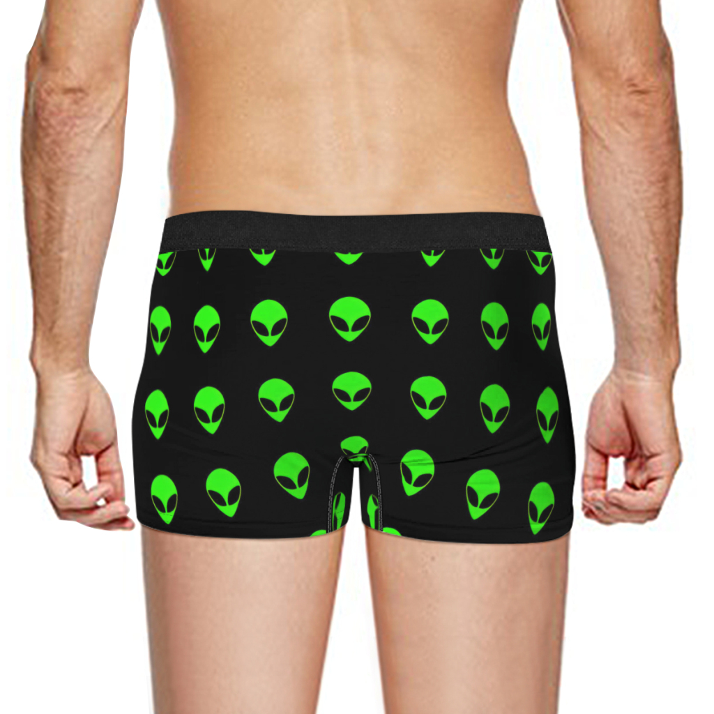 Green Alien Head Pattern Alien - Boxer Shorts Modal ulasan dan harga