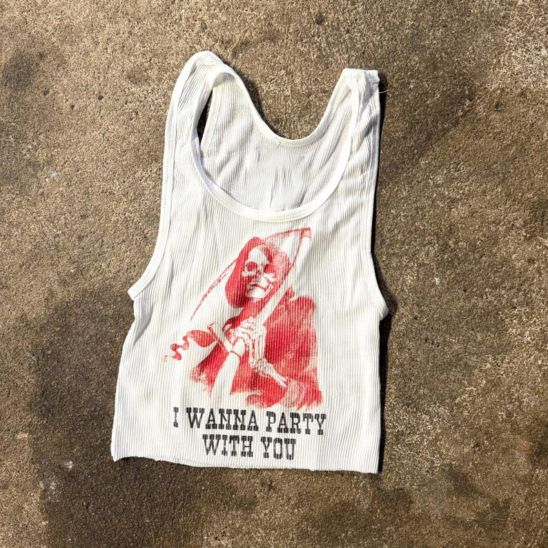 Ribbed Tank with Killer Party  - Tank Top Ribbed ulasan dan harga