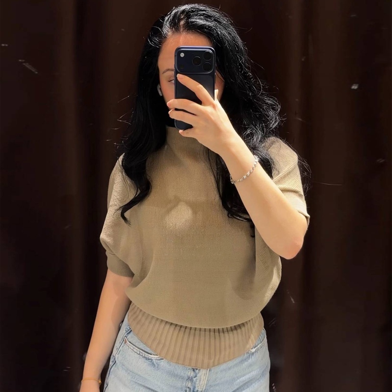 Women's Cropped Ribbed Knitted - Tank Top Ribbed ulasan dan harga