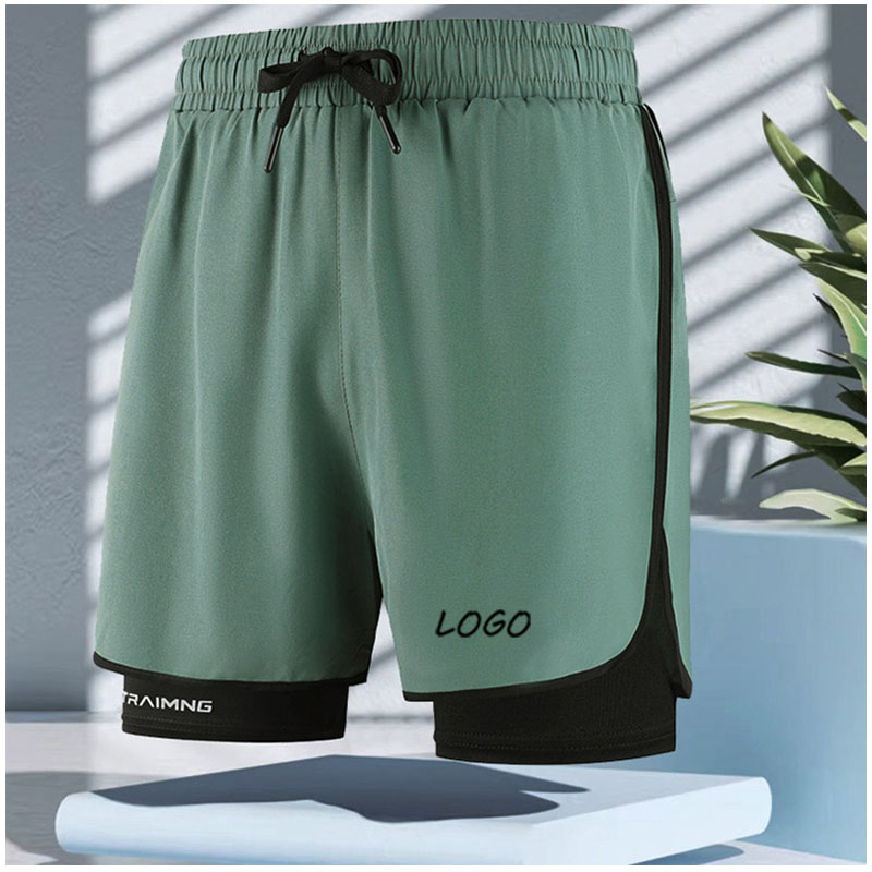 Men 2‑in‑1 Double Layer Athlet - Compression Shorts Athletes ulasan dan harga