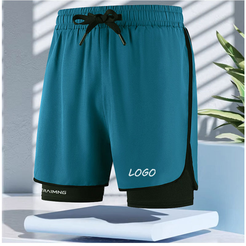 Men 2‑in‑1 Double Layer Athlet - Compression Shorts Athletes ulasan dan harga