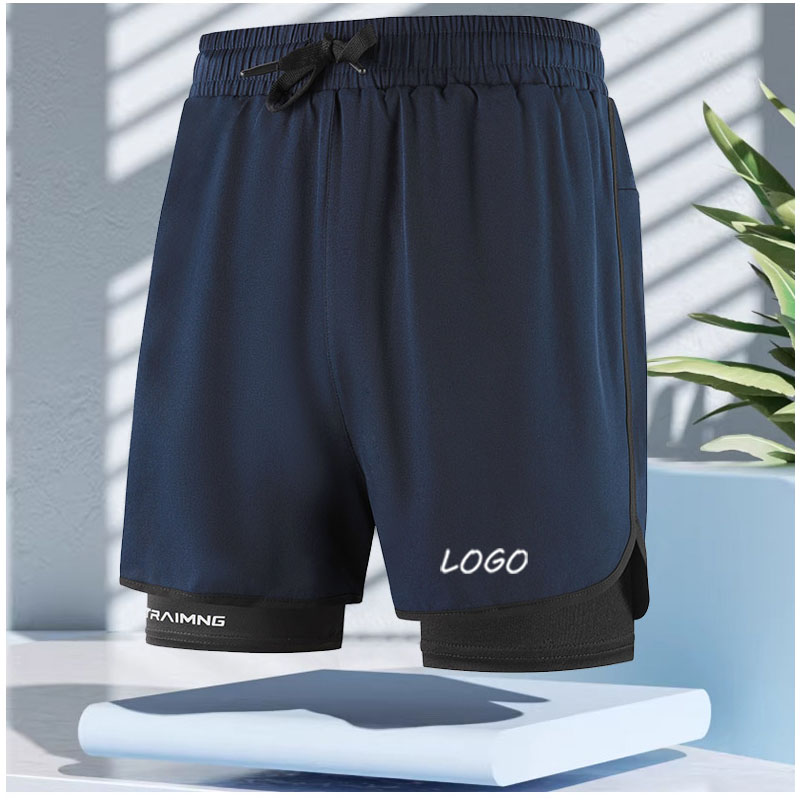Men 2‑in‑1 Double Layer Athlet - Compression Shorts Athletes ulasan dan harga