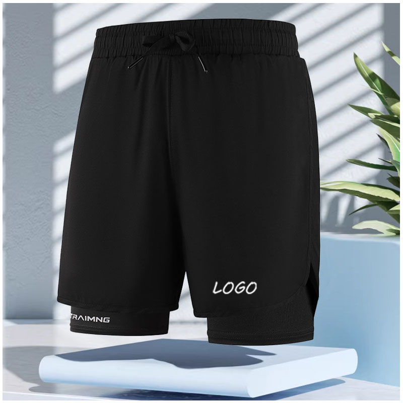 Men 2‑in‑1 Double Layer Athlet - Compression Shorts Athletes ulasan dan harga
