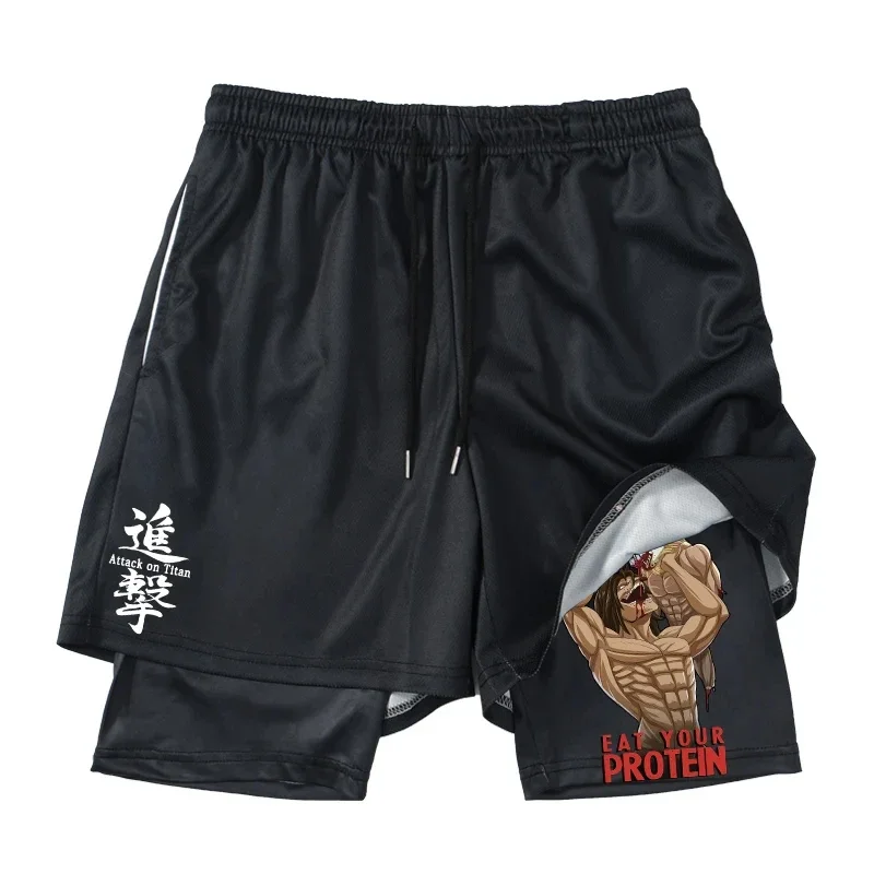 Anime Attack on Titan 2 in 1 G - Compression Shorts Athletes ulasan dan harga