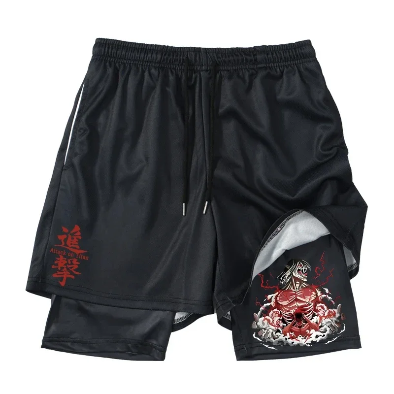 Anime Attack on Titan 2 in 1 G - Compression Shorts Athletes ulasan dan harga